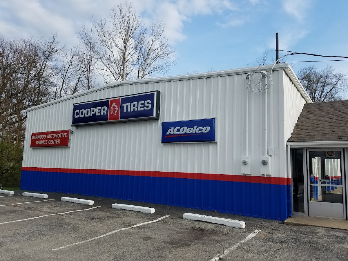 Marwood Automotive Service Center storefront with Cooper Tires and ACDelco signage
